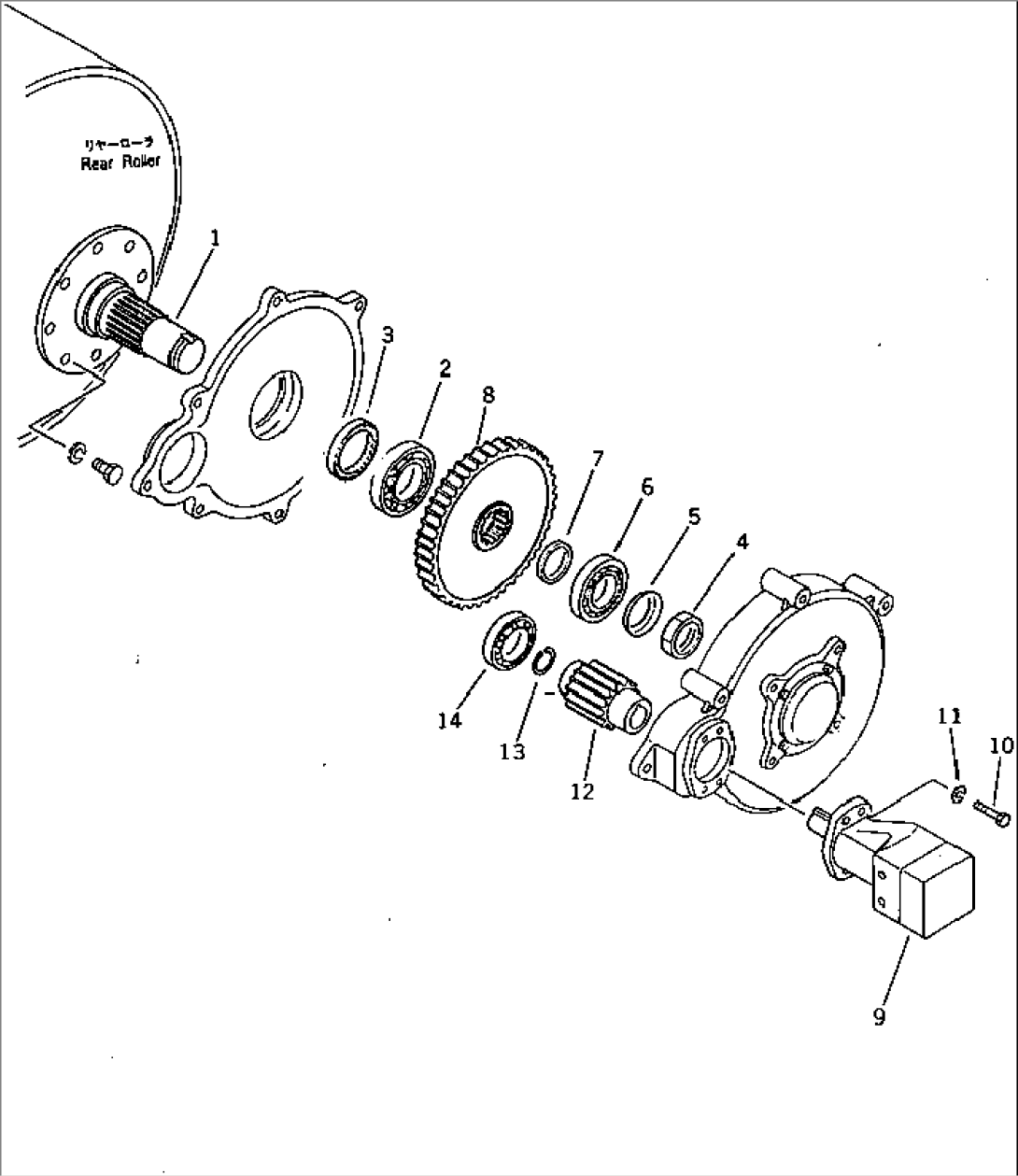 REAR ROLLER (4/4) (TRAVEL MOTOR AND FINAL DRIVE GEAR)