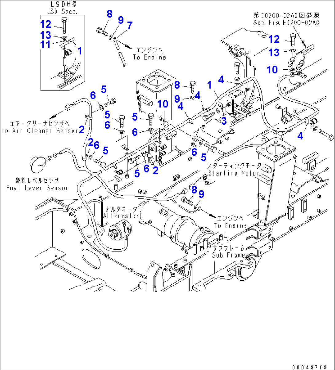 FRONT FRAME ELECTRICAL (FRONT HARNESS)(#7001-7019)