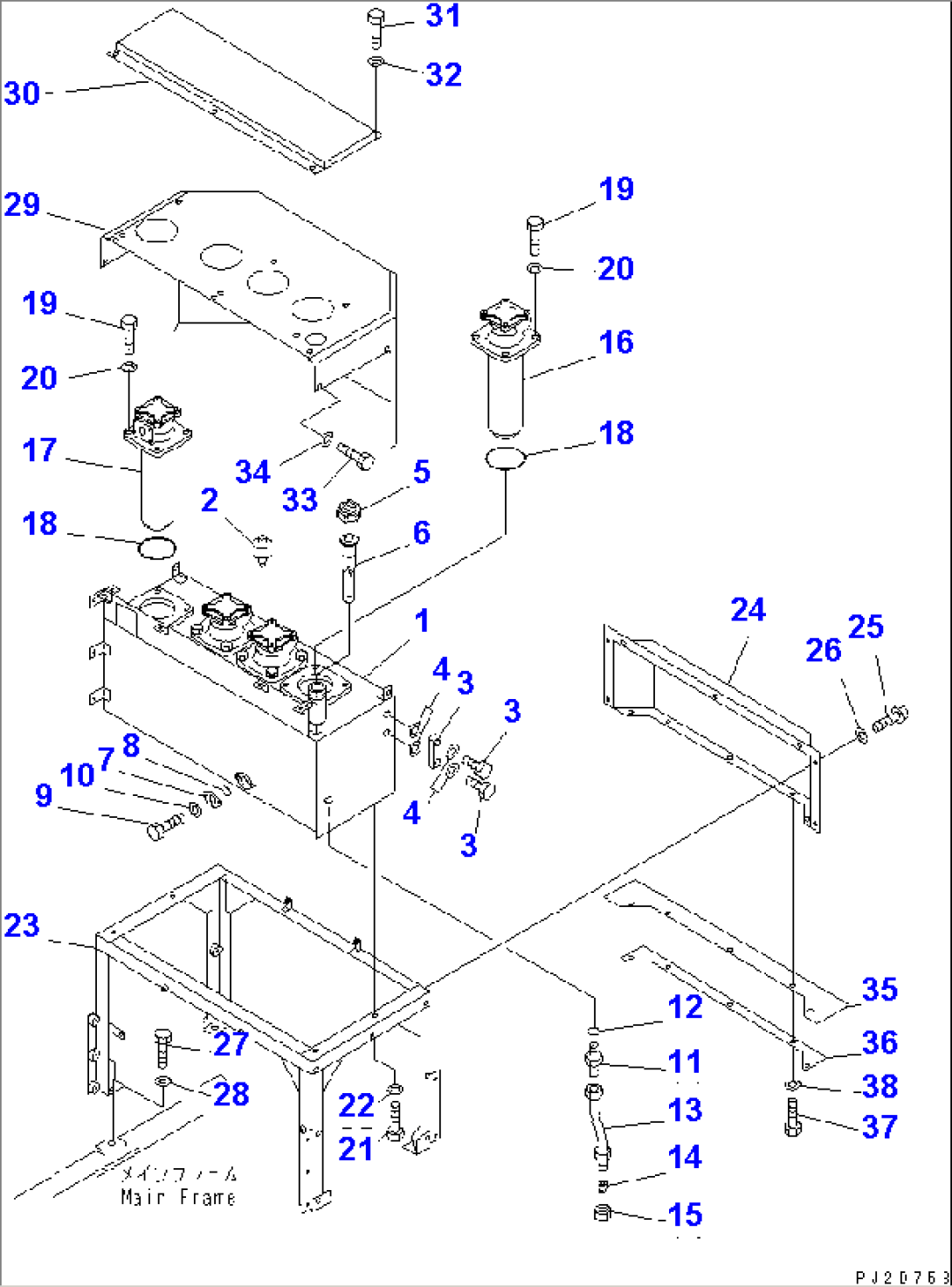 HYDRAULIC TANK (WITH AIR CONDITIONER)(#11003-)