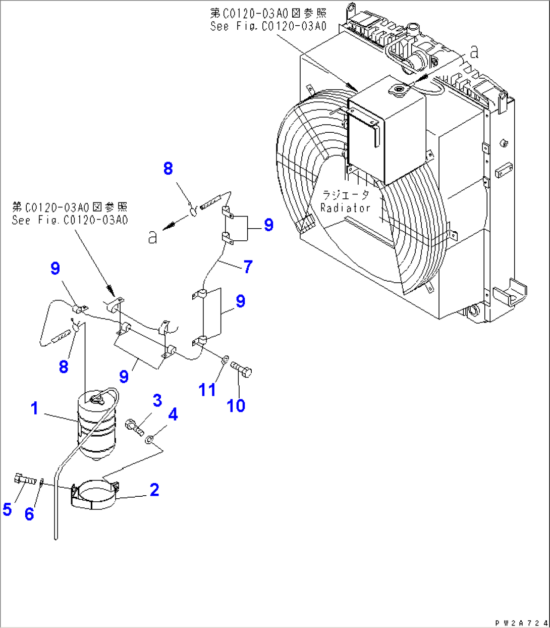 RADIATOR (RESERVE TANK AND PIPING)(#50001-51000)