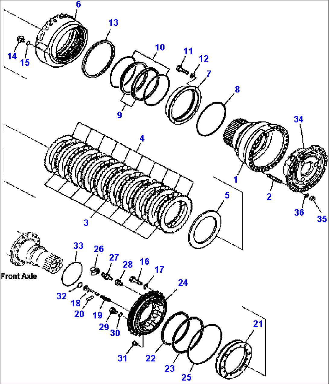 FIG. F4400-01A0 FRONT AXLE - WHEEL BRAKE
