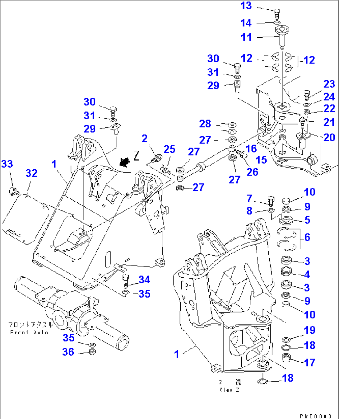 FRONT FRAME (VEHICLE INSPECTION PARTS)(#50001-)