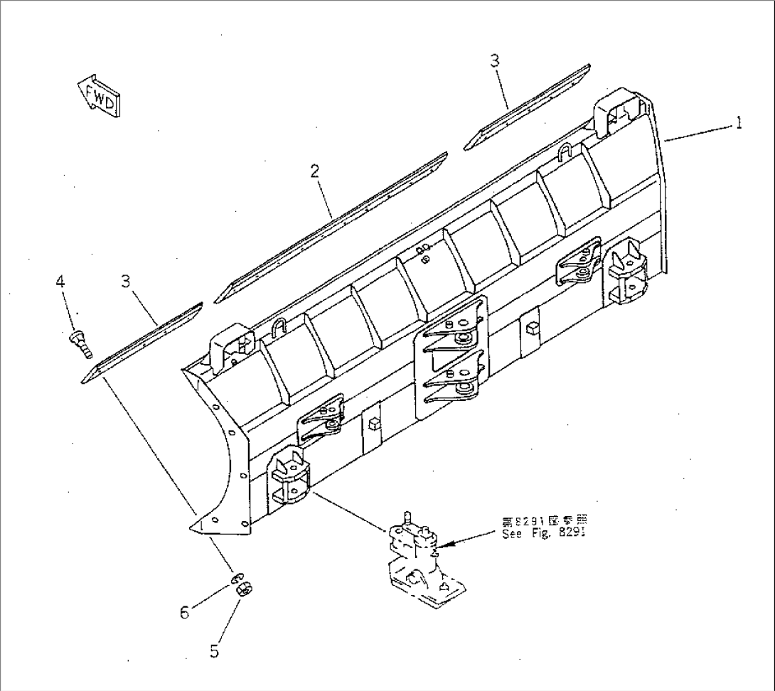 PITCH AND ANGLE SNOW PLOW BLADE (WITH POWER TILT) (WITH HYDRAULIC MULTI COUPLER)(#30001-)