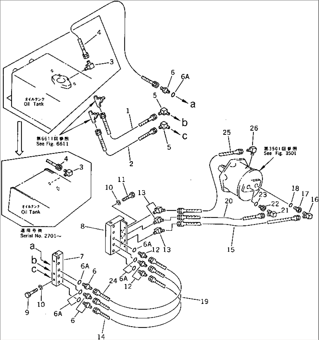 HYDRAULIC PIPING (REAR DRIVE MOTOR LINE)