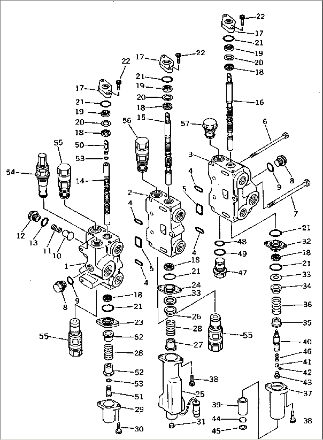 CONTROL VALVE (3-SPOOL) (1/2) (FOR BUCKET POSITIONER)