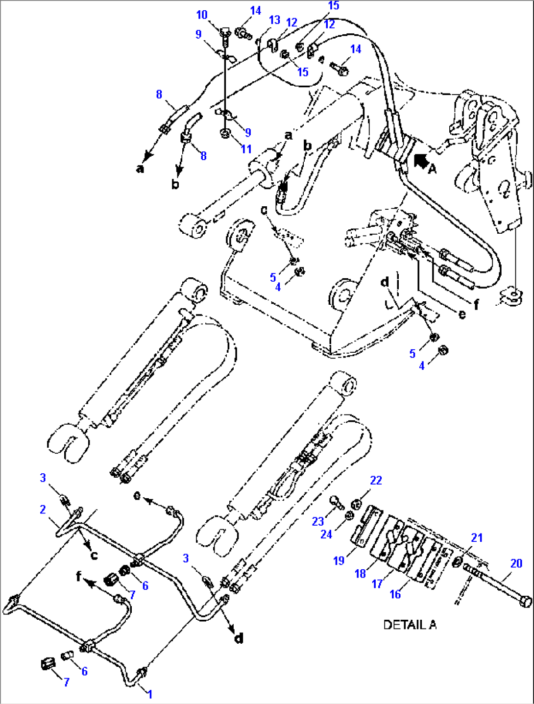 FIG. H4200-02A0 HYDRAULIC PIPING - LIFT CYLINDER LINE AND DUMP CYLINDER LINE
