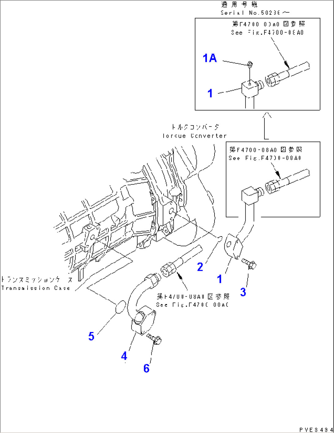 TORQUE CONVERTER AND TRANSMISSION LINE (OIL COOLER PIPING¤ TRANSMISSION SIDE)(#50001-50869)