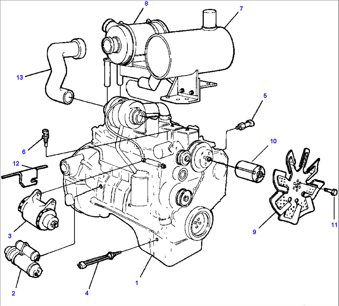 FIG NO. 1001A ENGINE AND ACCESSORIES