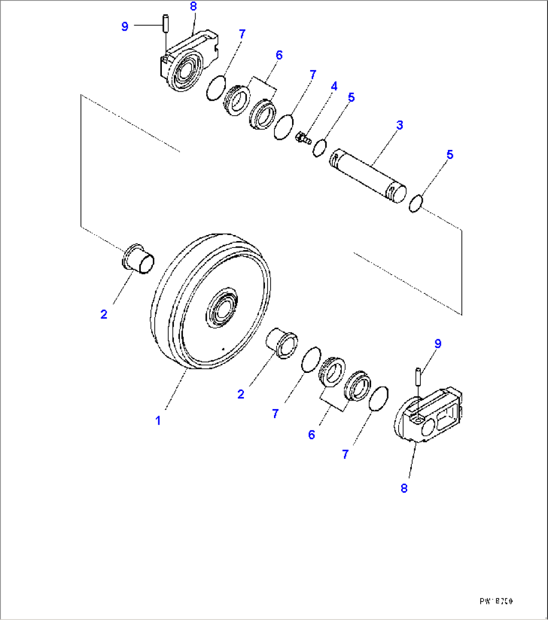 Front Idler and Idler Cushion, Front Idler (#1118-)
