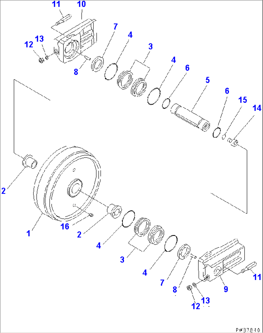 TRACK FRAME (FRONT IDLER) (L.H.) (COLD WEATHER A SPEC.)(#35001-)