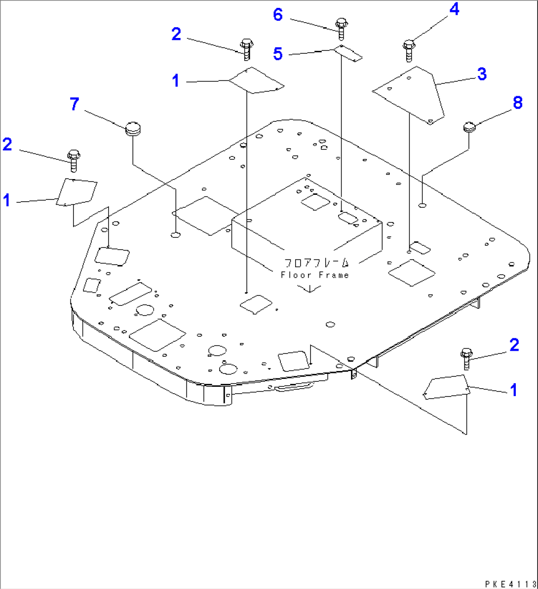 FLOOR (RELATED PARTS) (WITHOUT CAB)(#10001-11122)