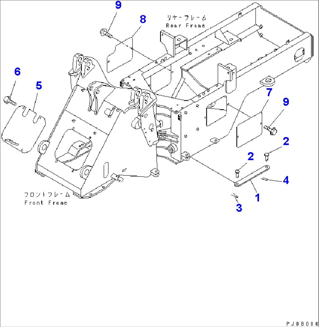 BAR LOCK AND COVER (FOR FRONT FRAME AND REAR FRAME SIDE) (WITH EMERGENCY STEERING) (3-SPOOL)