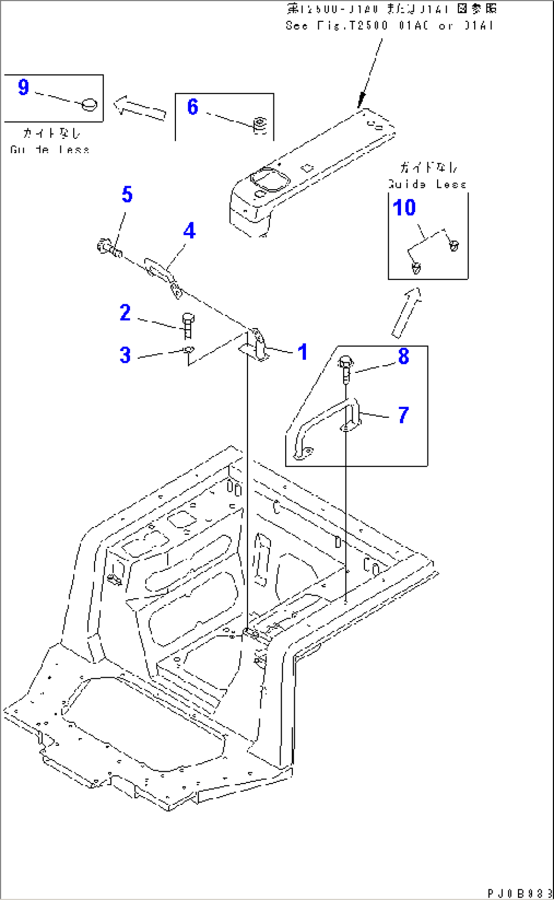 HAND RAIL (WITHOUT CAB) (D65P.PX)(#60884-65000)
