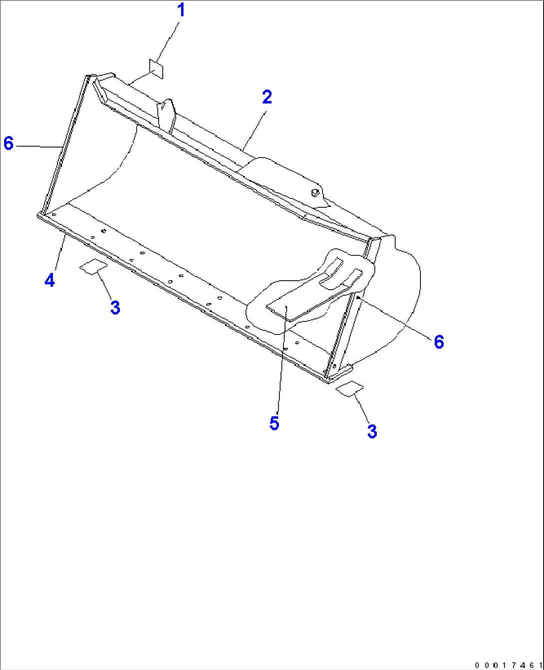 BUCKET 1.2M3 (WITH BOLT ON CUTTING EDGE¤ 1.3M3)(#65019-)