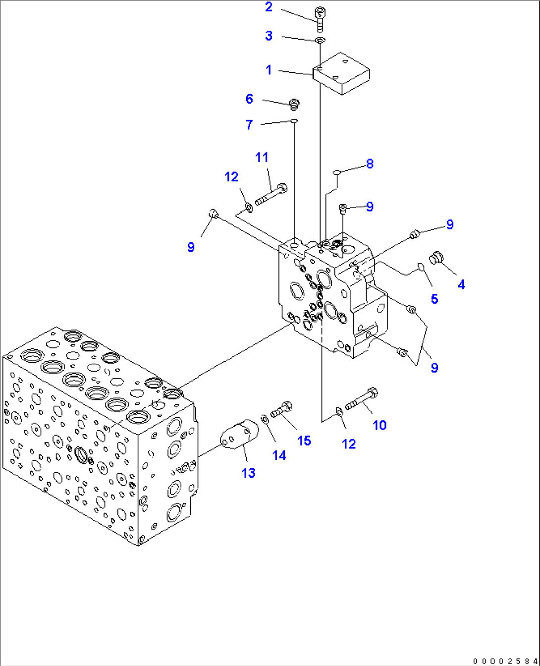 MAIN VALVE (9-SPOOL) (14/22) (FOR TWO-PIECE BOOM)