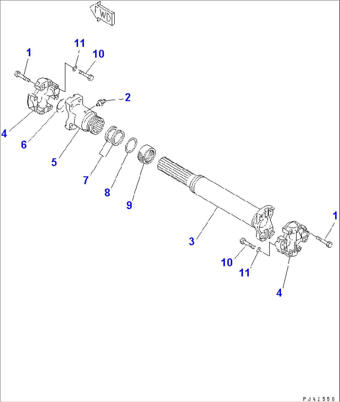 REAR P.T.O. SHAFT (TOWING WINCH)