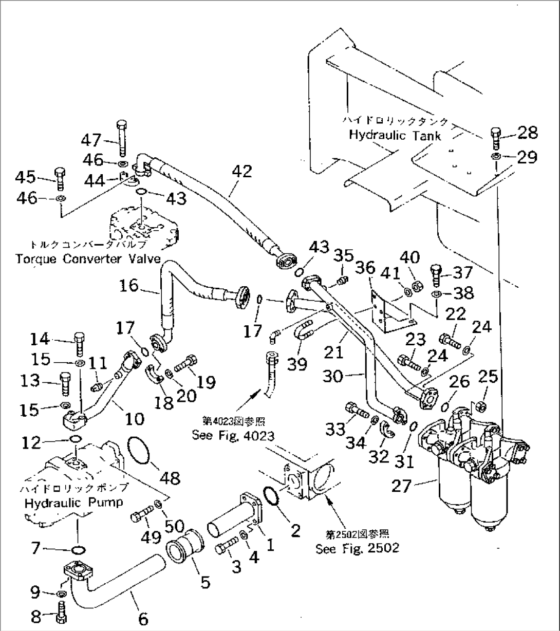 TRANSMISSION PIPING (1/3) (FOR HIGH ALTITUDE SPEC¤ ALL SPEED GOVERNOR)(#4001-4406)