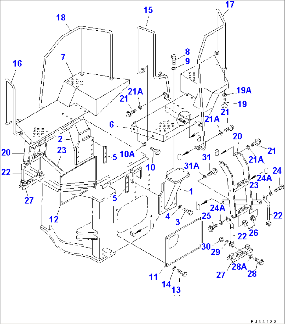 FLOOR AND LADDER (WITH CAB)(#20001-)