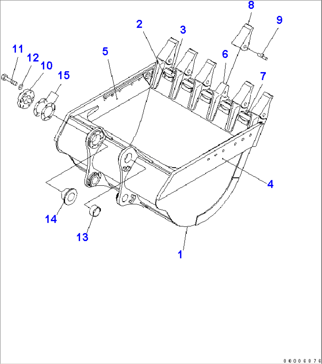 BUCKET 4.3M3 (CECE 3.8M3)¤ 2150MM (HORIZONTAL PIN TYPE)