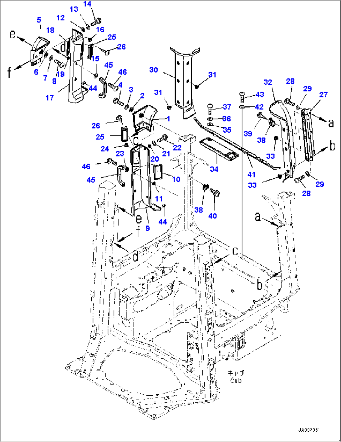 ROPS Cab, Roof Cover (2/2) (#80001-)