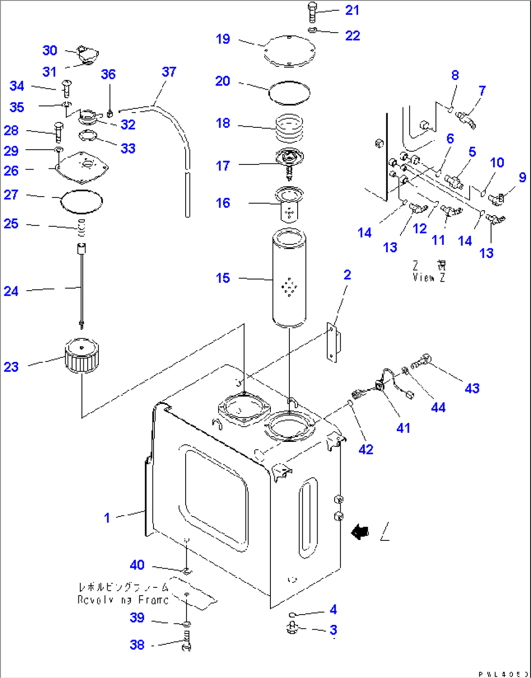 HYDRAULIC TANK (WITH SENSOR)(#K34001-)