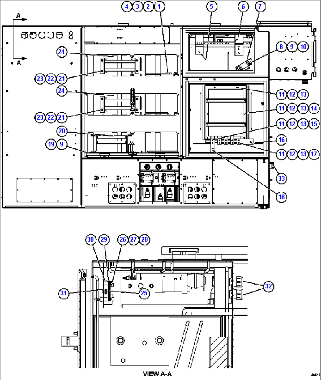 CONTROL CABINET - REAR VIEW 58E-43-00021