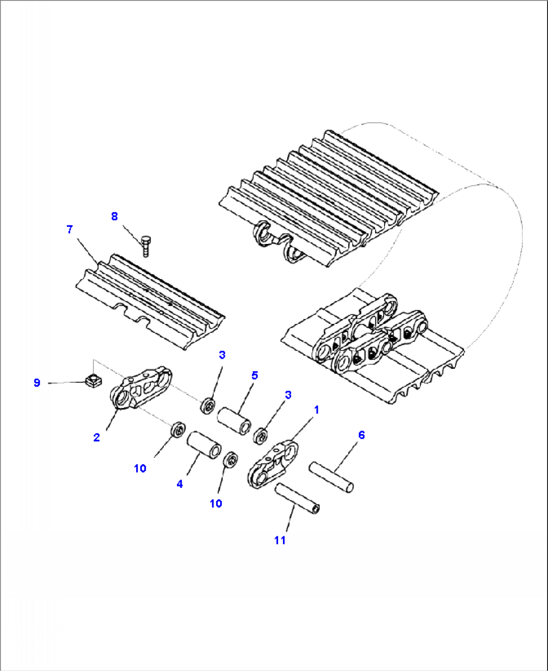 R0500-001004 TRACK SHOE TRIPLE GROUSER WITH HOLE (800 MM WIDE)