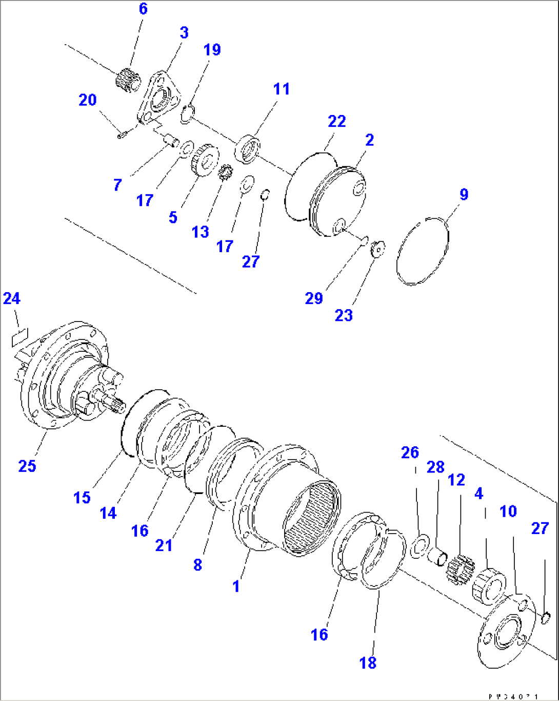 TRAVEL MOTOR (1/3) (INNER PARTS)