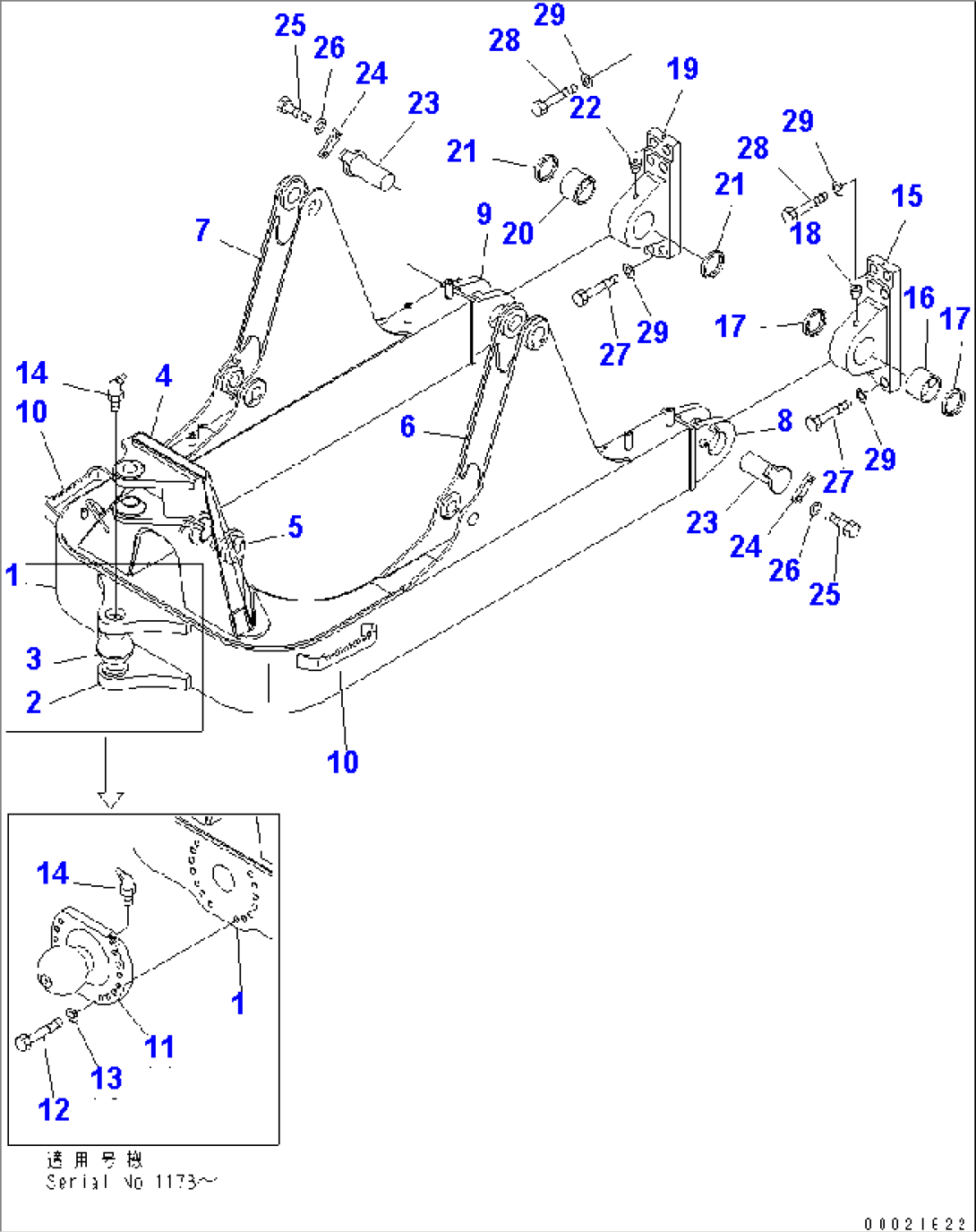 DOZER FRAME (POWER ANGLE POWER TILT DOZER)(#1170-)