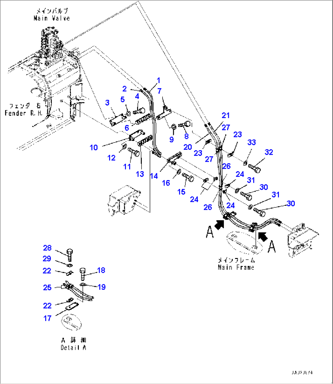 Dozer Blade Tilt Piping, Piping (#80001-)