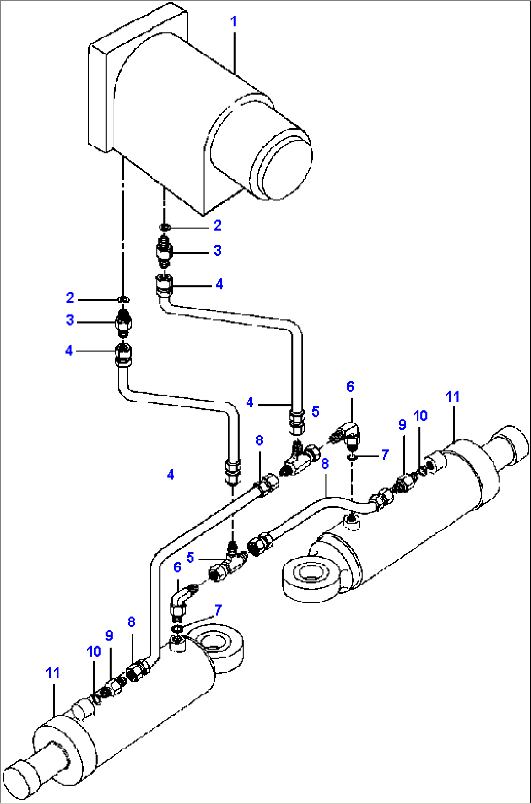 STEERING CYLINDER ACTUATOR LINES