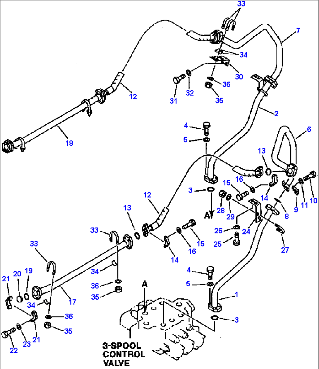 HYDRAULIC PIPING FOR FRONT ATTACHMENT (3/3)