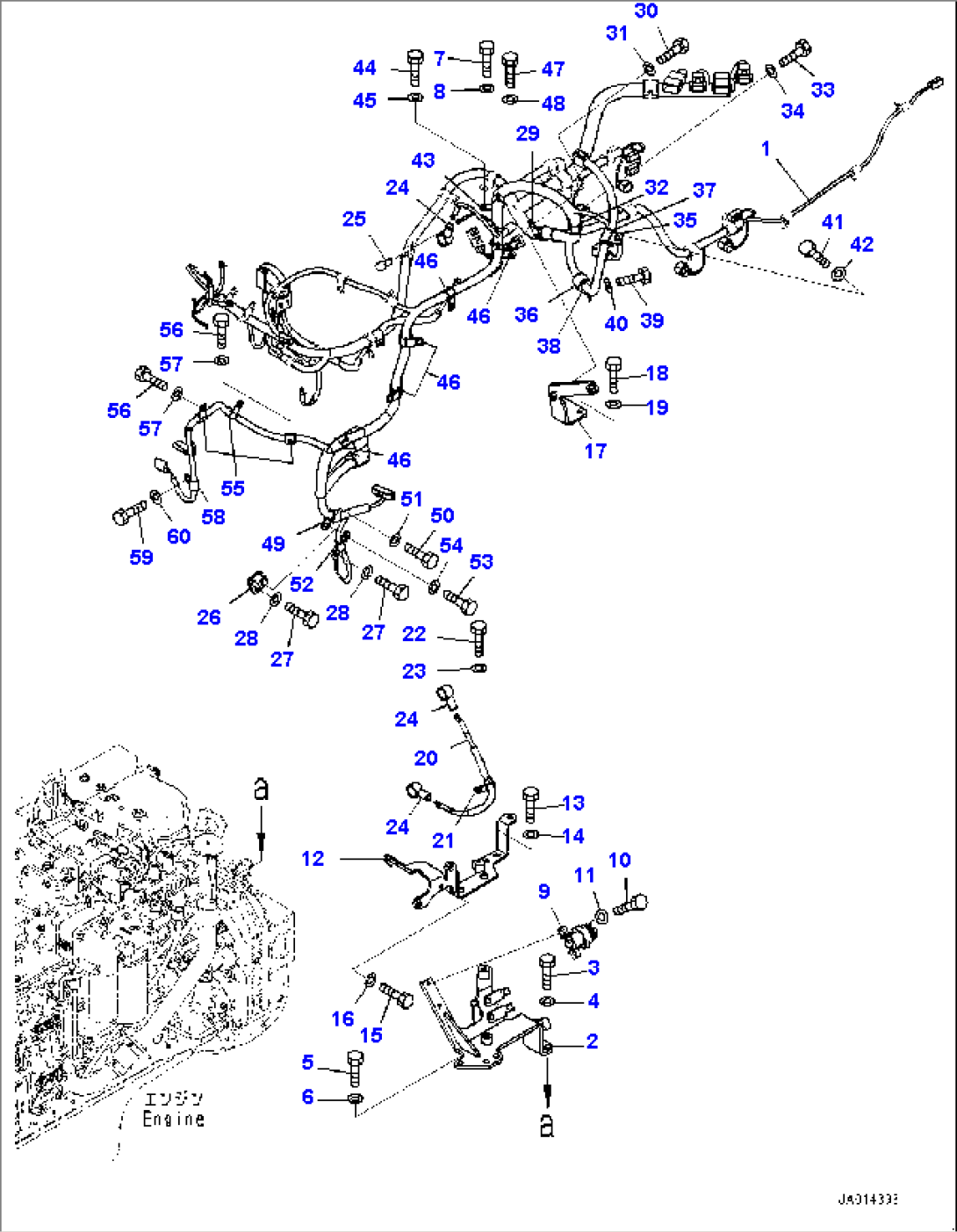 Engine Wiring Harness, Wiring Harness and Bracket (1/2) (#30647-)