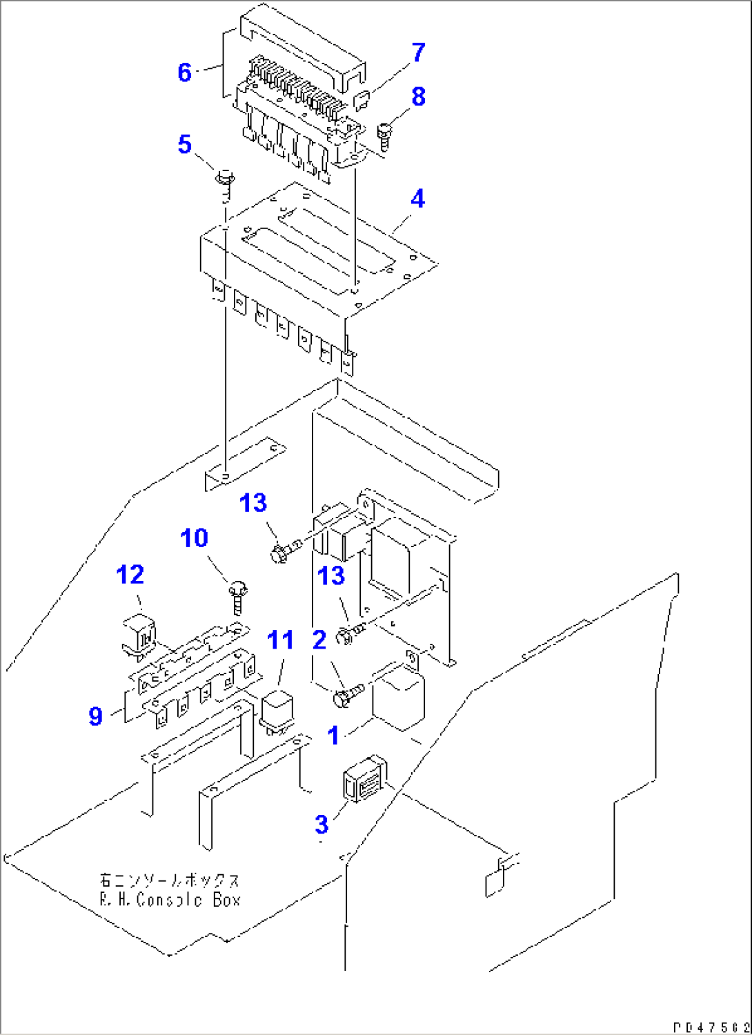 ELECTRICAL SYSTEM (R.H. CONSOLE BOX LINE)(#60001-)