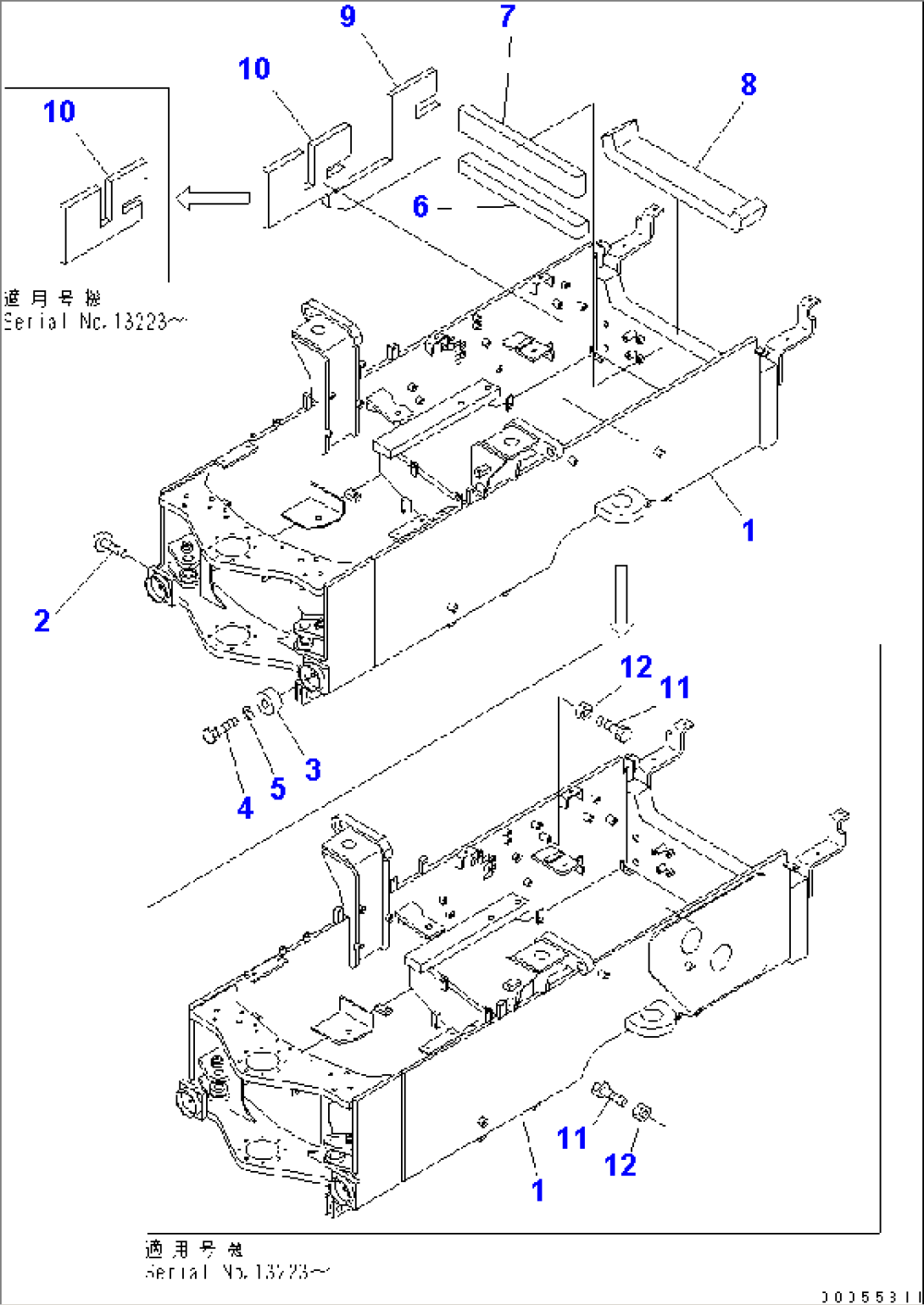 REAR FRAME (FOR TACHOGRAPH)(#12001-)