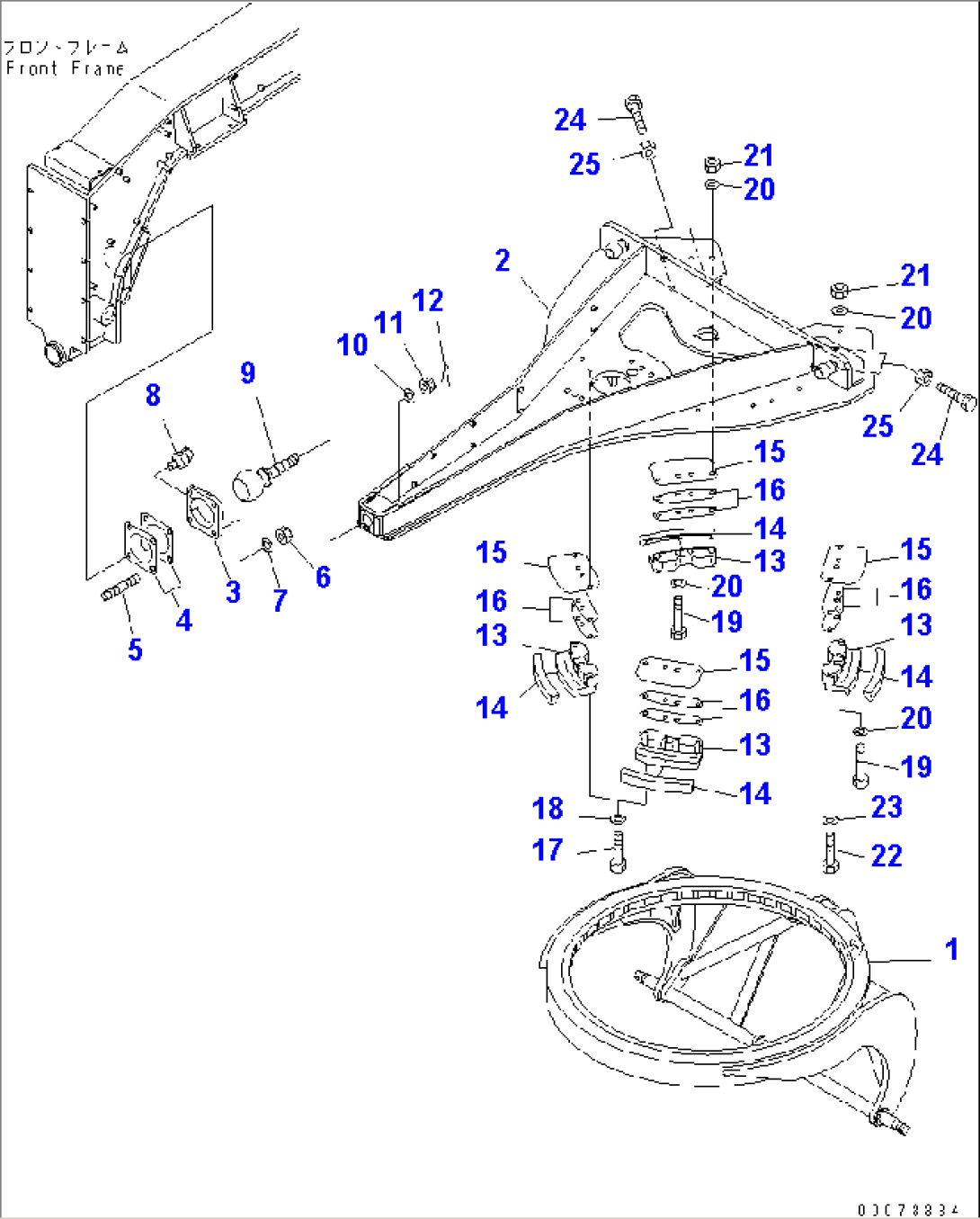 DRAWBAR AND CIRCLE SUPPORT (FOR NON IRON GUIDE PLATE) (6 CIRCLE)(#51001-)