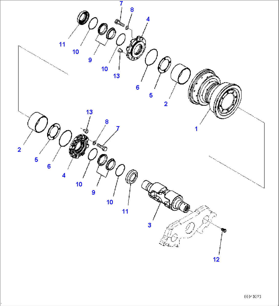 Track Frame, Track Roller Single Flange, L.H. (#100040-)