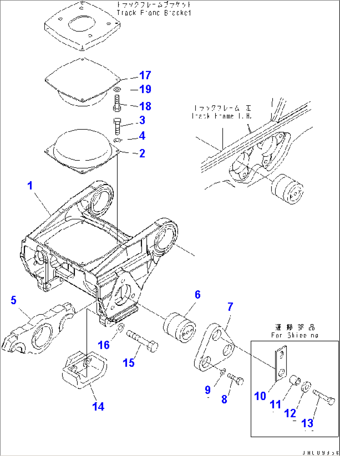 TRACK FRAME (L.H.) (2ND BOGIE) (7 ROLLER)