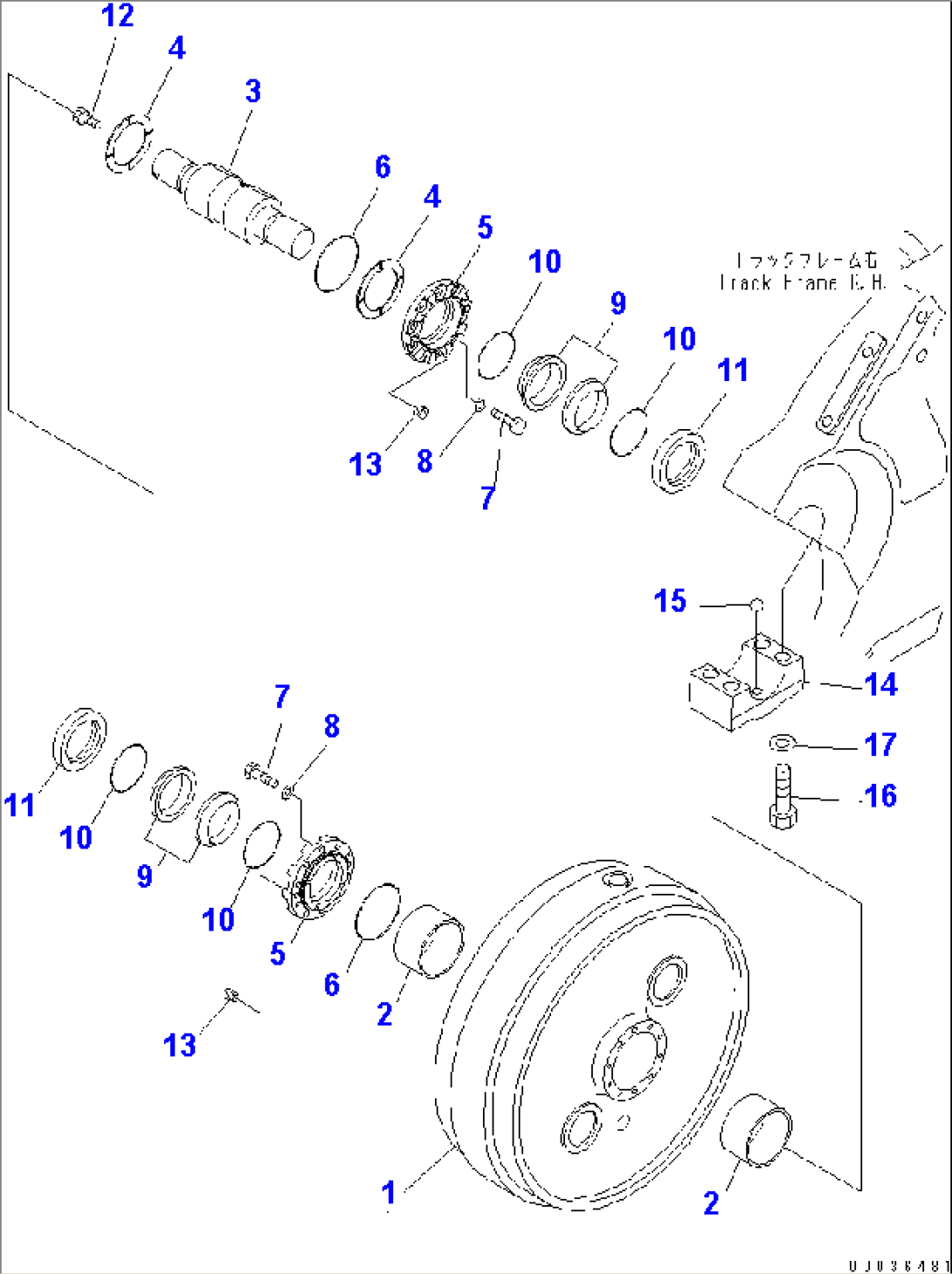 TRACK FRAME (R.H.) (FRONT IDLER) (COLD WEATHER SPEC¤) (7 ROLLER)