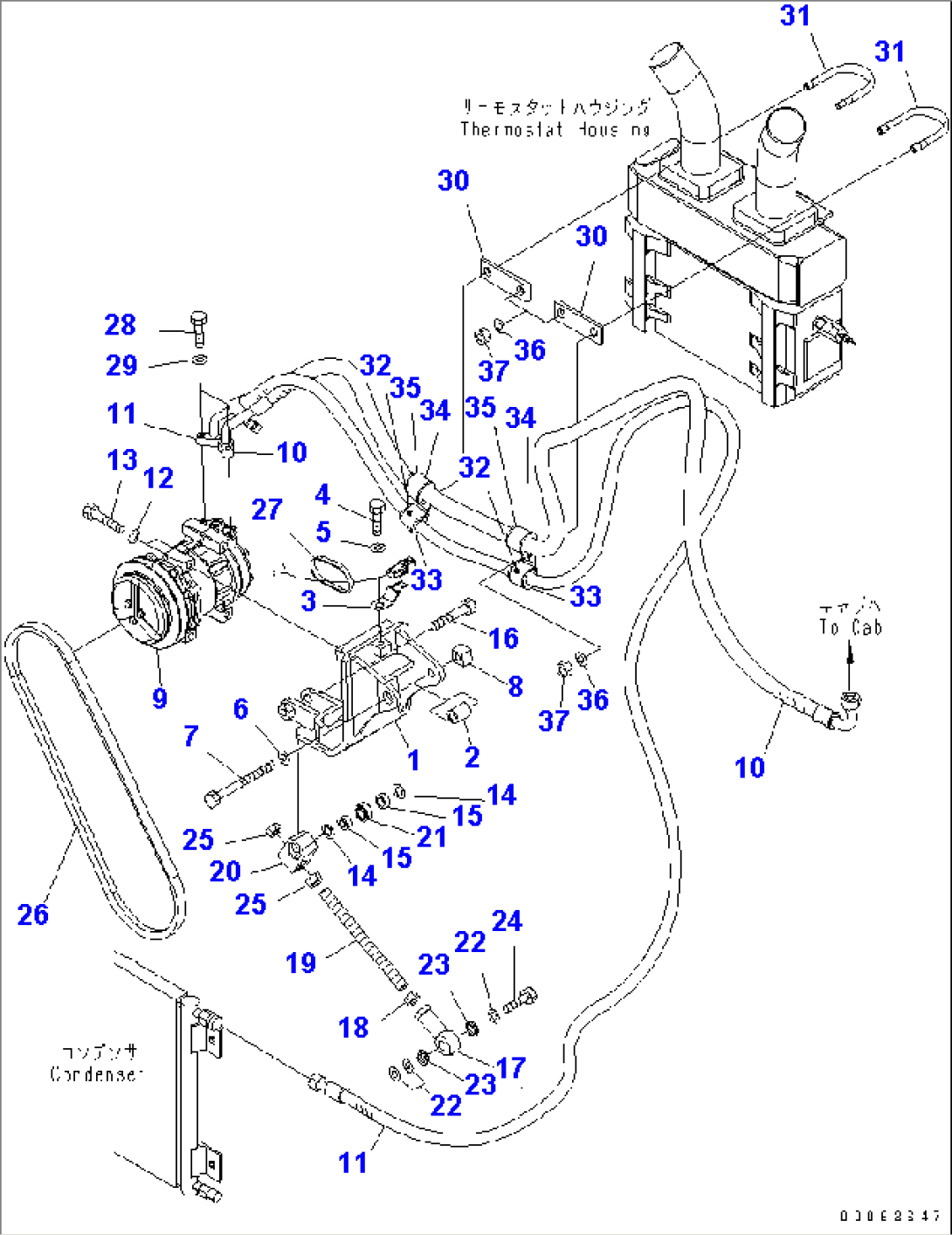 ENGINE (AIR CONDITIONER RELATED PARTS) (1/2)