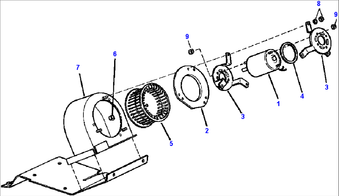 FIG. K5280-01A7 BLOWER MOTOR ASSEMBLY - S/N 203918 AND UP
