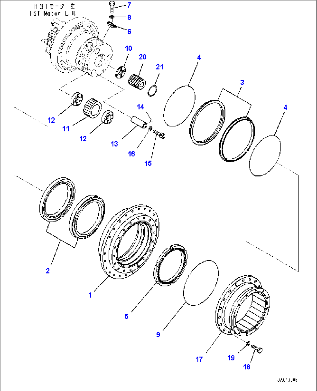 Final Drive, Hub, L.H. (#90001-)