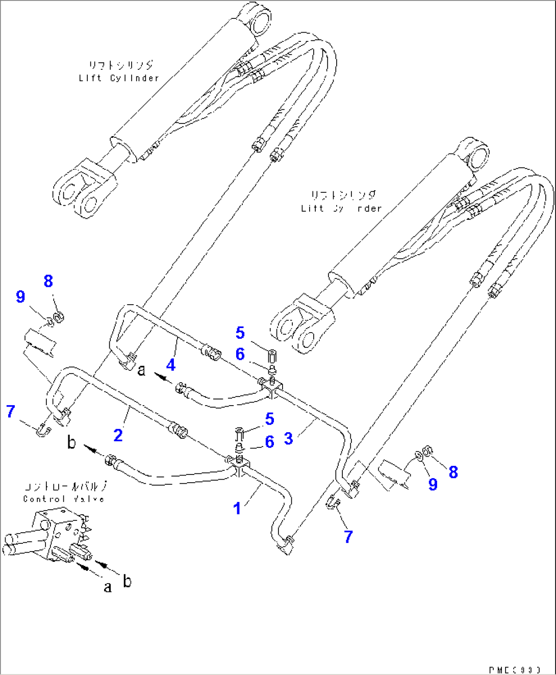 HYDRAULIC PIPING (LIFT CYLINDER LINE)
