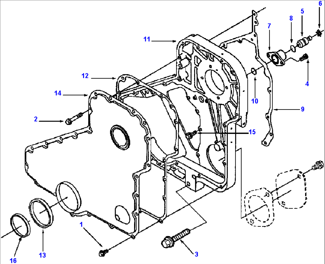 FRONT GEAR COVER WITH PTO ACCESS