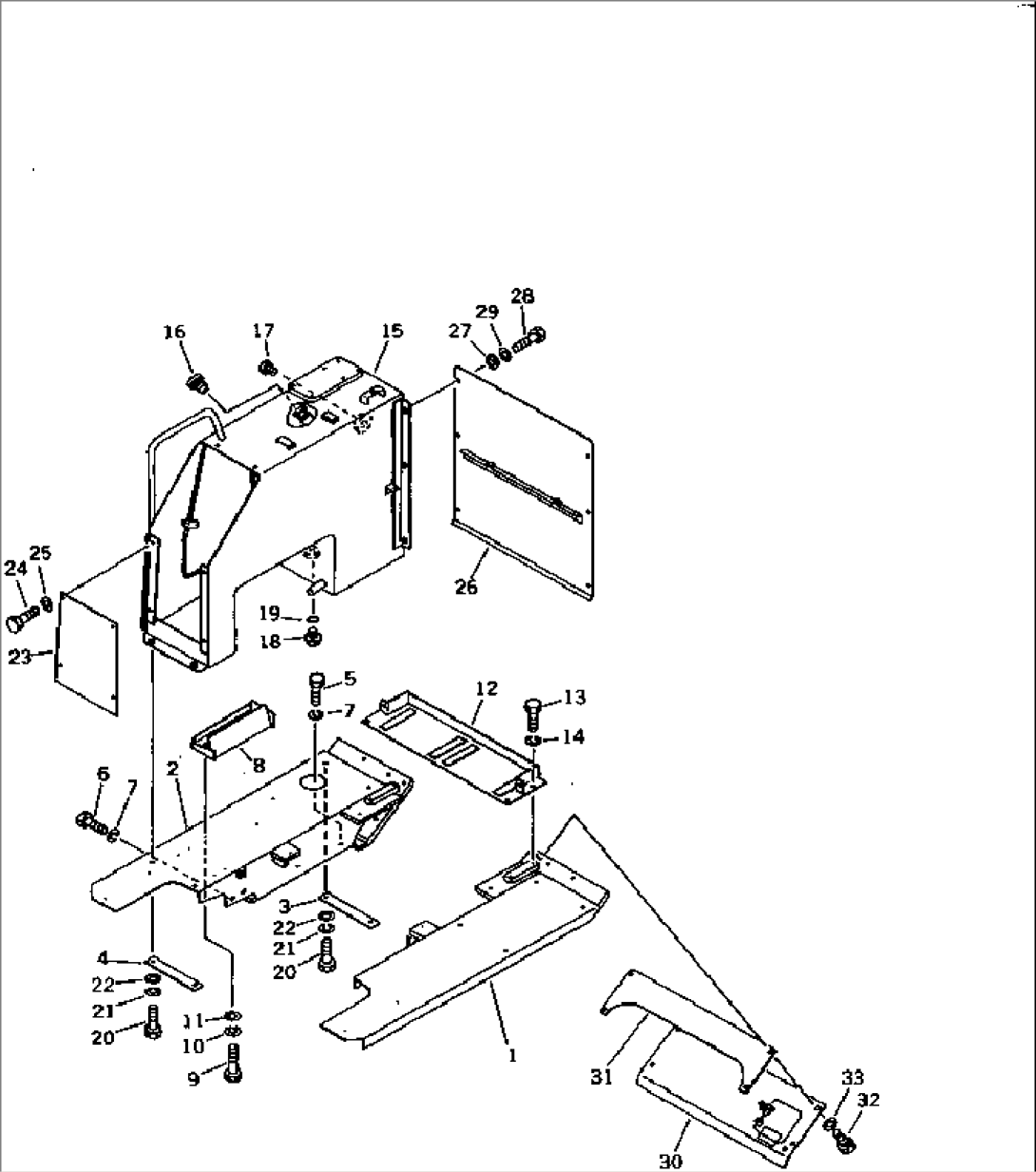 REAR COVER AND HYDRAULIC TANK(#63879-)