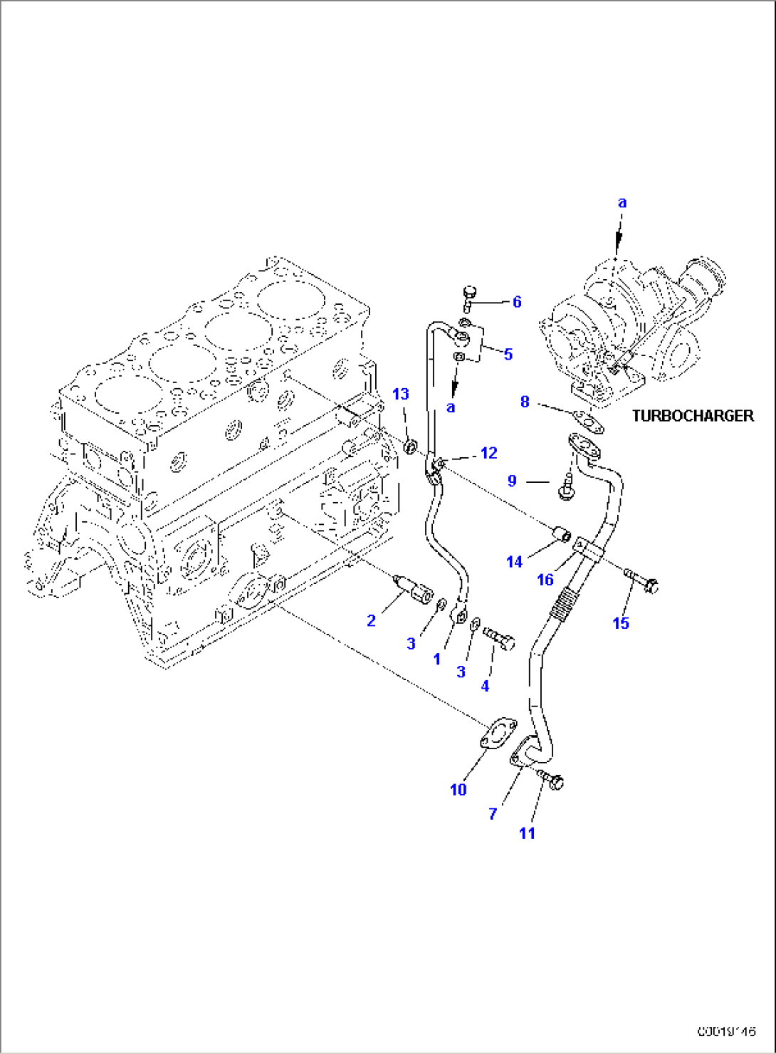 TURBOCHARGER LUBRICATING OIL PIPING