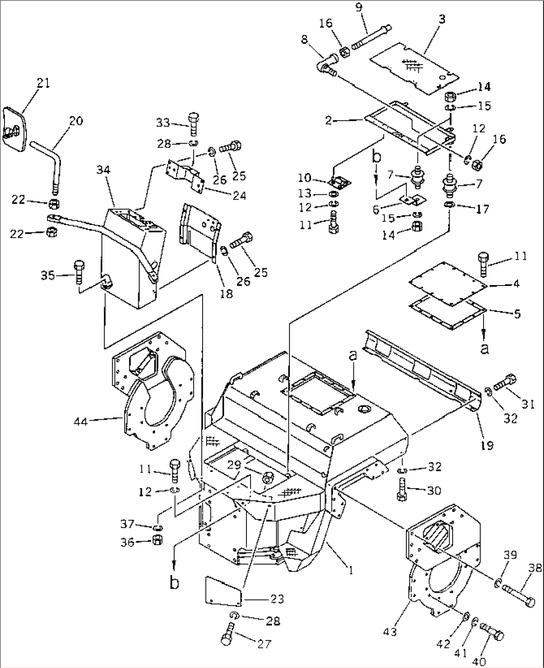 REAR FRAME AND DASHBOARD¤ ROLLER COVER¤ FLOOR PLATE(#2001-2020)