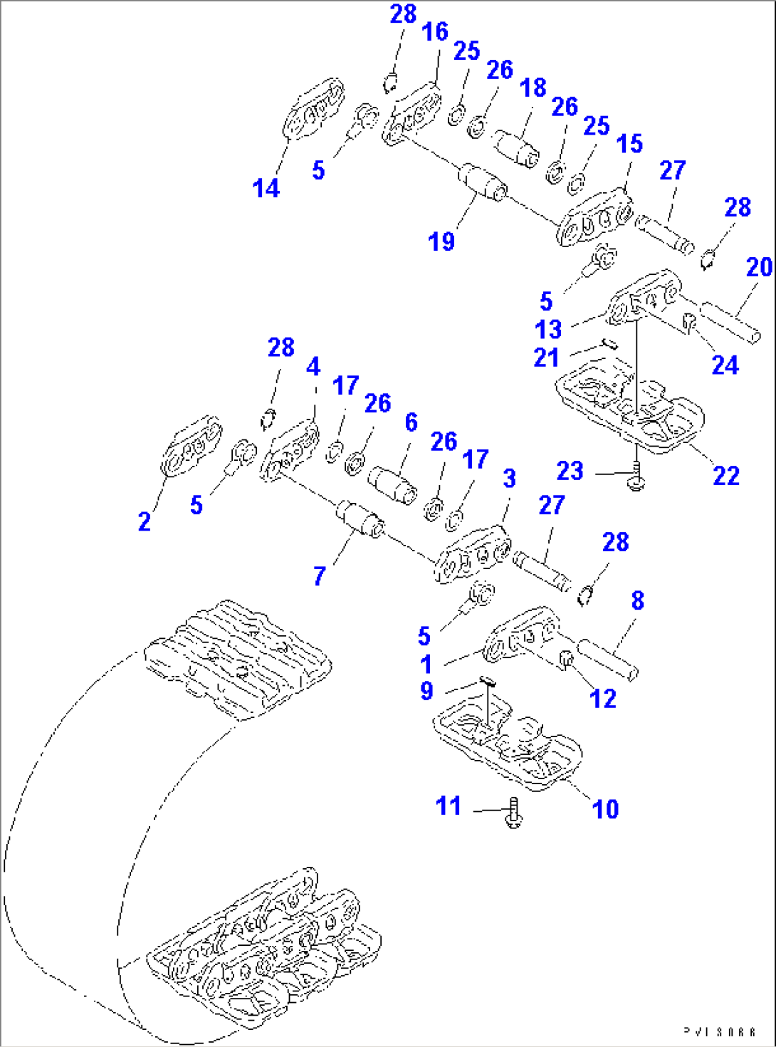 TRACK SHOE (DOUBLE GROUSER WITH HOLE) (810MM WIDE)