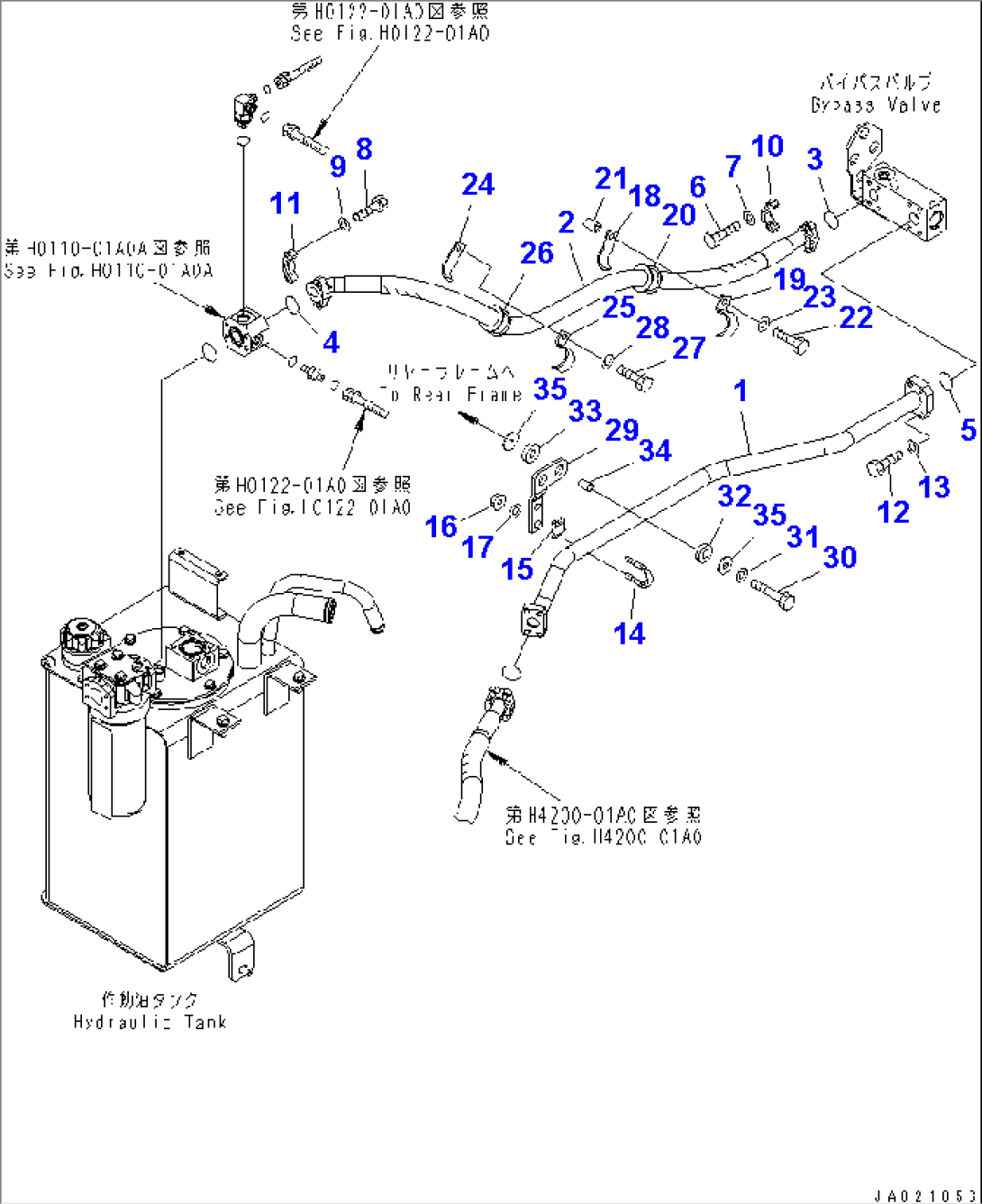 HYDRAULIC PIPING (RETURN LINE)(#69292-)