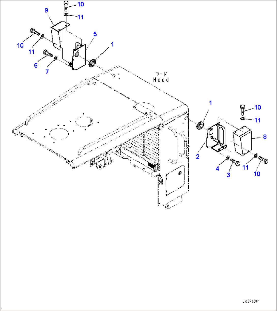 Engine Hood, Bracket (#1001-)